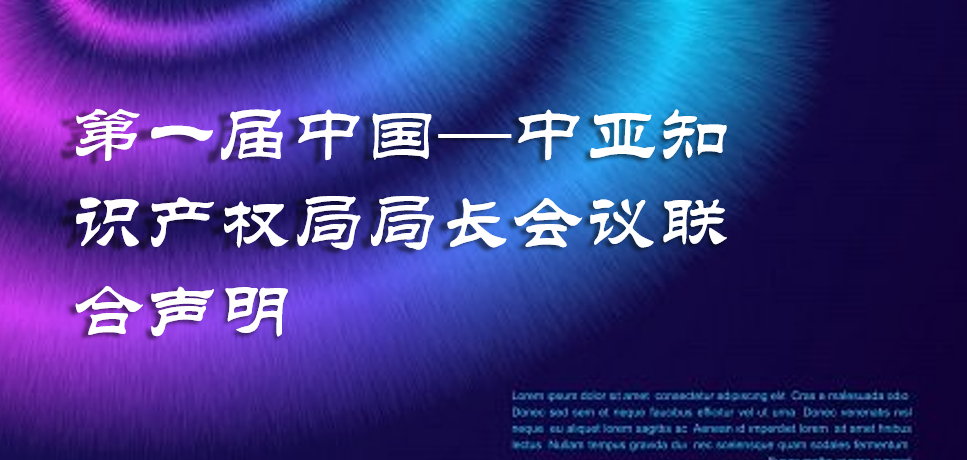 第一届中国—中亚知识产权局局长会议联合声明