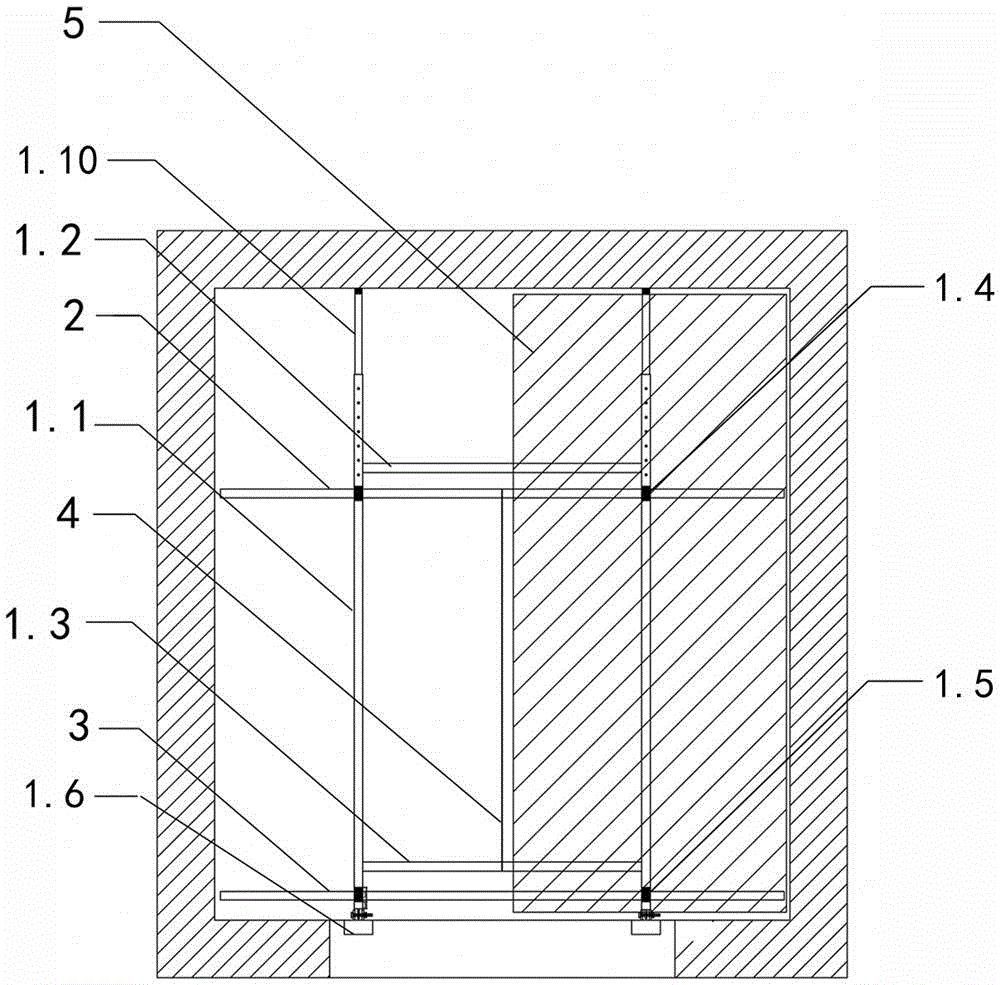 一种可调节组合式电梯井硬防护架
